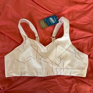 Brooks Cream Sports Bra Supportive Design